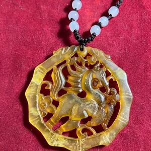 COPY - Chinese Yu Bi Horse Amulet Pendant Necklace